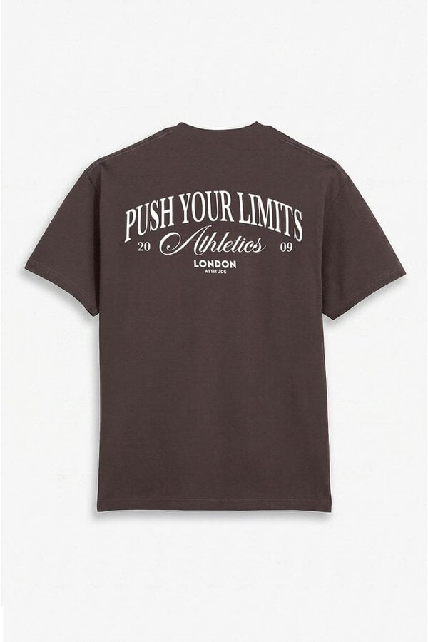 London Attitude Push Your Limits Oversized Heavyweight T-Shirt in White Print