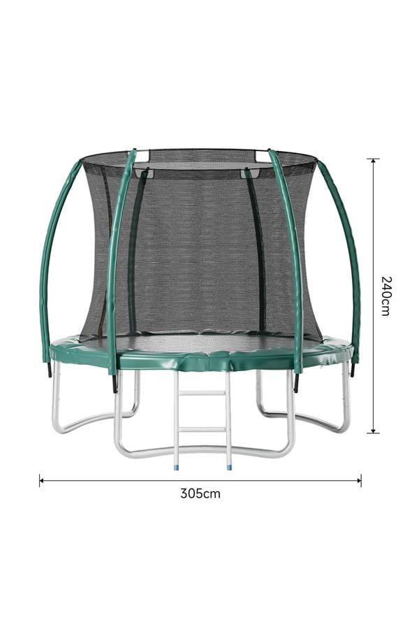 Living and Home 10FT Outdoor Enclosure Trampoline with Ladder,Suitable for Children and Adults, Outdoor Safe Trampoline