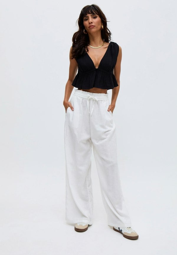 Paulina Wide Leg Trouser In White