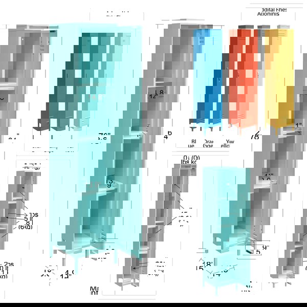 Dorel Home Cache Single Metal Locker with Storage Orange
