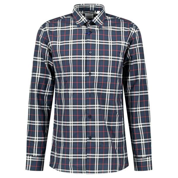 Burberry 'Simson' Check Shirt Navy Blue - chancefashionco