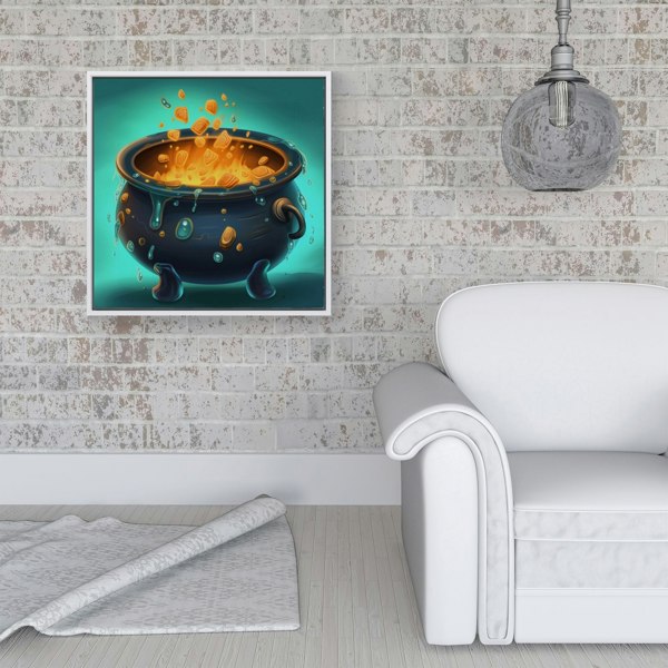 Warren Reed Bubbling Cauldron Splash Art Framed Canvas