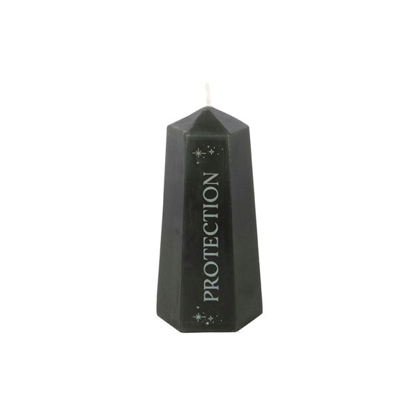 Serano Protection Crystal Candle with Rough Black Obsidian
