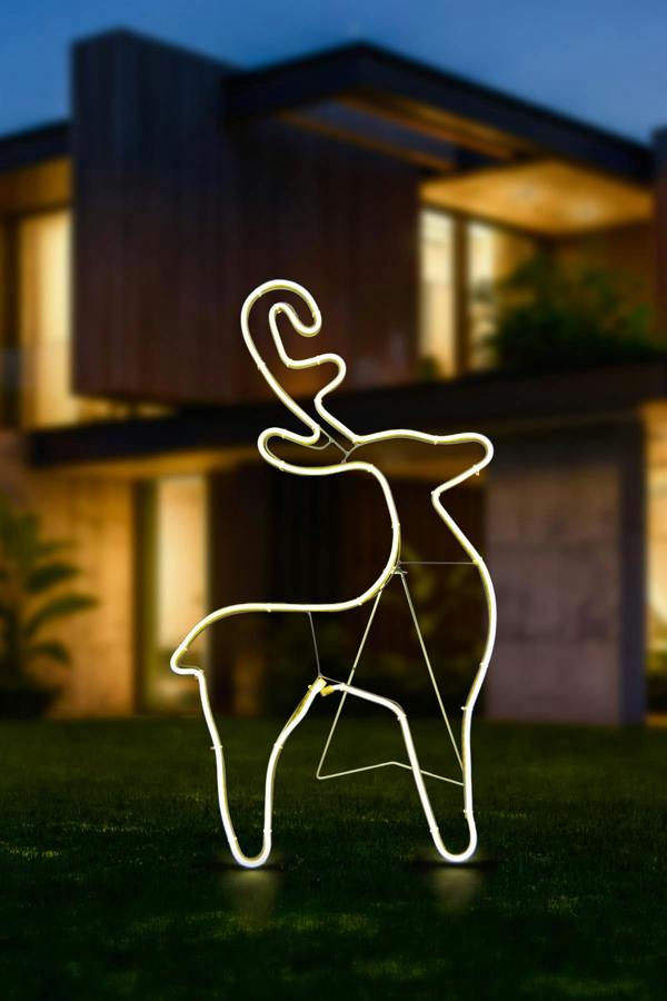 74 x 40cm to 89 x 50cm Reindeer Neon Effect Rope Light Silhouettes with 90 Warm White LEDs image 6
