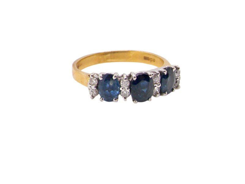 Vintage Tom Sapphire & Diamond 18 Carat White Gold Ring