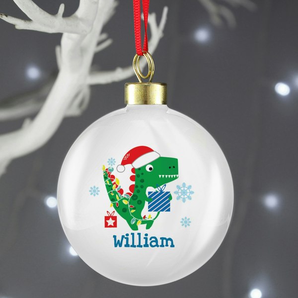 Personalised Memento Company Personalised Dinosaur 'Have a Roarsome Christmas' Bauble