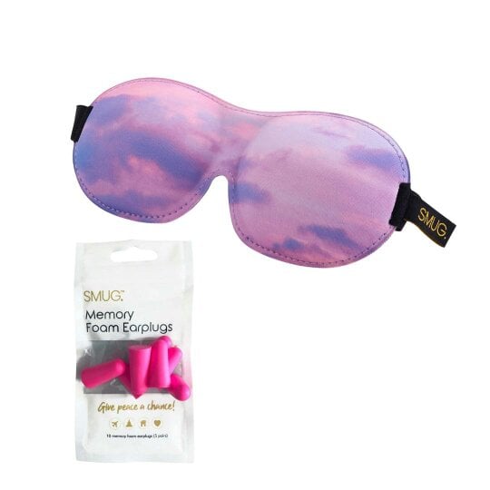 SMUG Contoured 3D Blackout Sleep Mask - Cloudy Sky - Sleep Mask & Black Earplugs