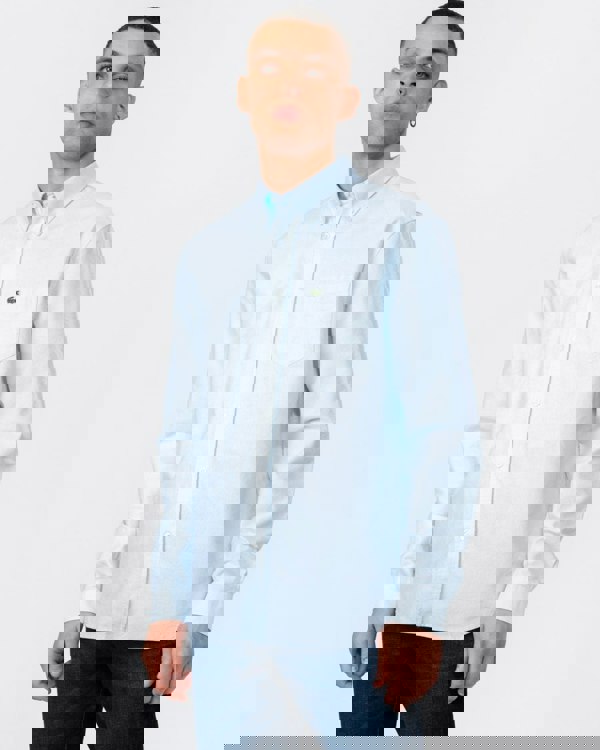 Lacoste Mens Casual Long Sleeve Woven Shirt - Blue F6Z