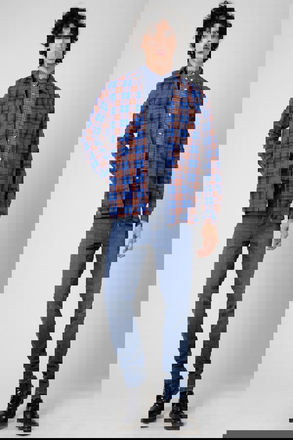 ENORSIA Men's Yarn Dyed Flannel Shacket