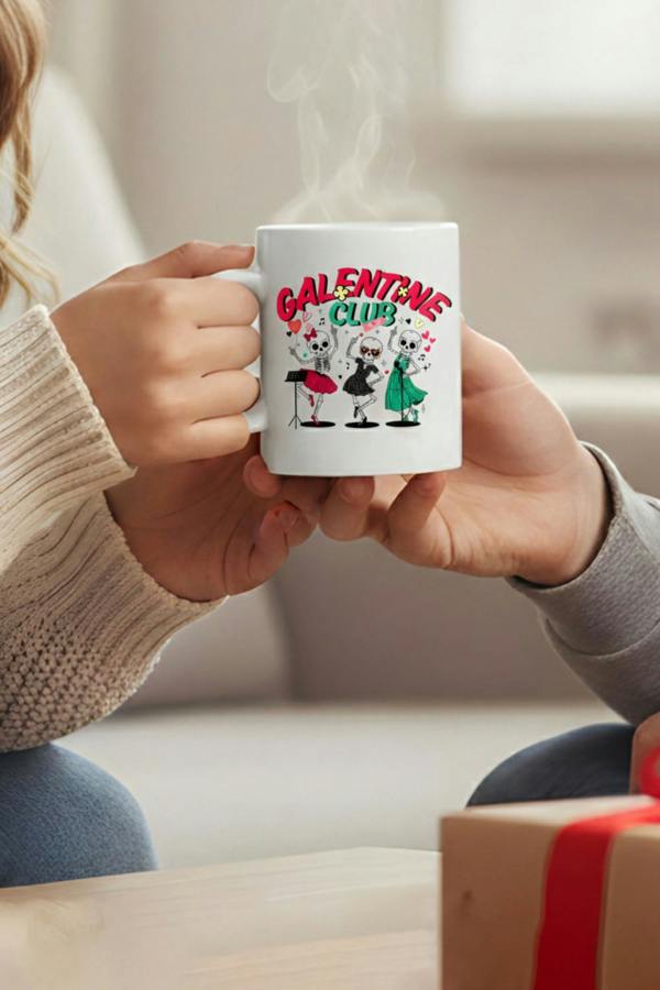 Dyzi Galentine Club Printed Ceramic Mug Valentine’s Day Gift