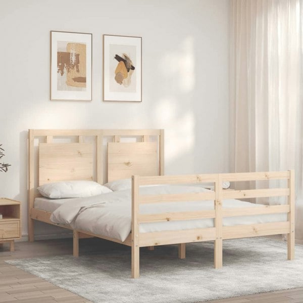Berkfield Bed Frame with Headboard 140x200 cm Solid Wood