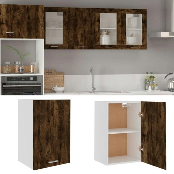 Berkfield Hanging Cabinet Smoked Oak 39.5x31x60 cm Engineered Wood