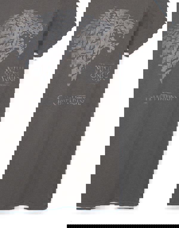 Game of Thrones Mens Grey Stark Direwolf Short Sleeved T-Shirt