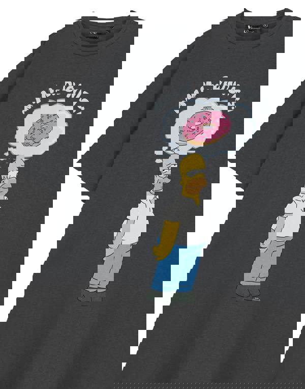 The Simpsons Mens Grey Donuts Short Sleeved T-Shirt