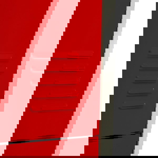 Monstershop 3 x Metal Storage Lockers - Four Doors, Red