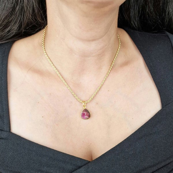 Statement Gold Vermeil Plated Garnet January Birthstone Crystal Rope Necklace