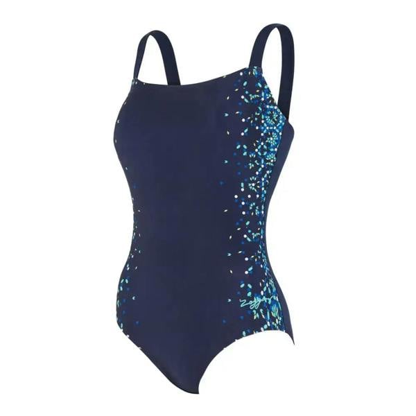 Zoggs Blue Chime adjustable navy one-piece swimsuit with sequins