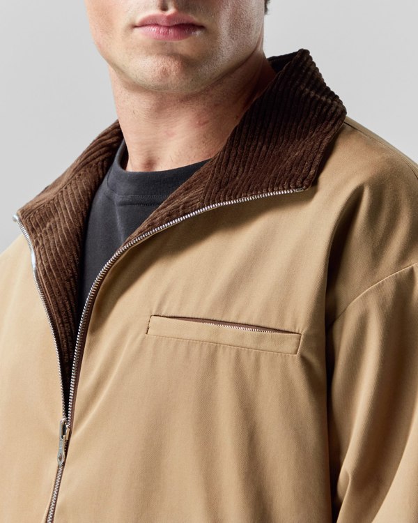 Frolickers Reversible Corduroy Bomber Jacket - Tan / Espresso