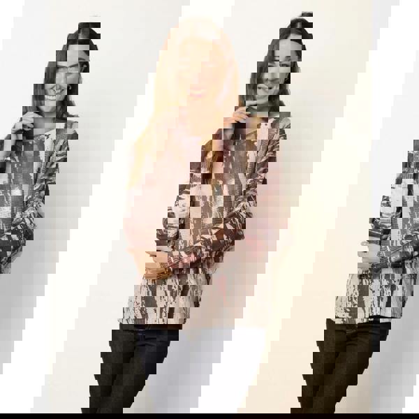 Blue Vanilla Metallic Paint Brush Top