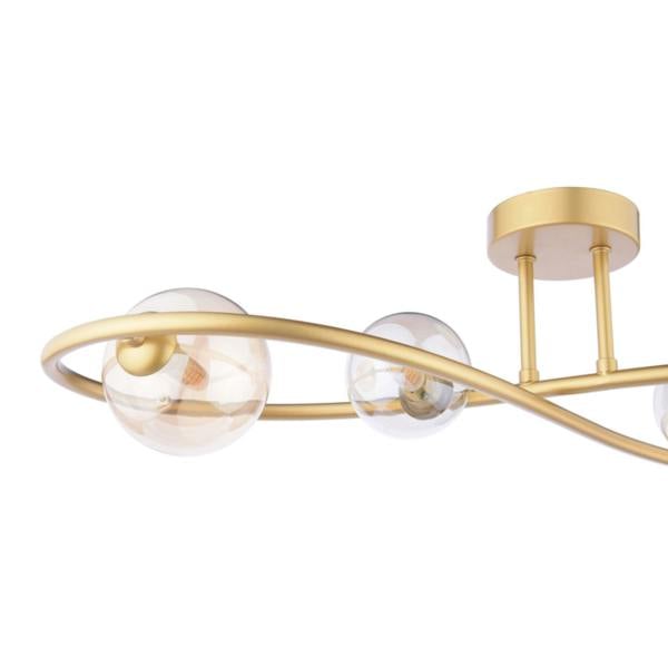 Pagazzi Lighting Lena 4 Light Satin Brass Semi Flush Ceiling Light