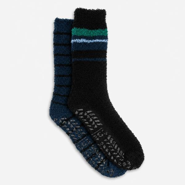 Totes SUPERSOFT TWIN PACK SLIPPER SOCKS Slipper Socks   in  Blue