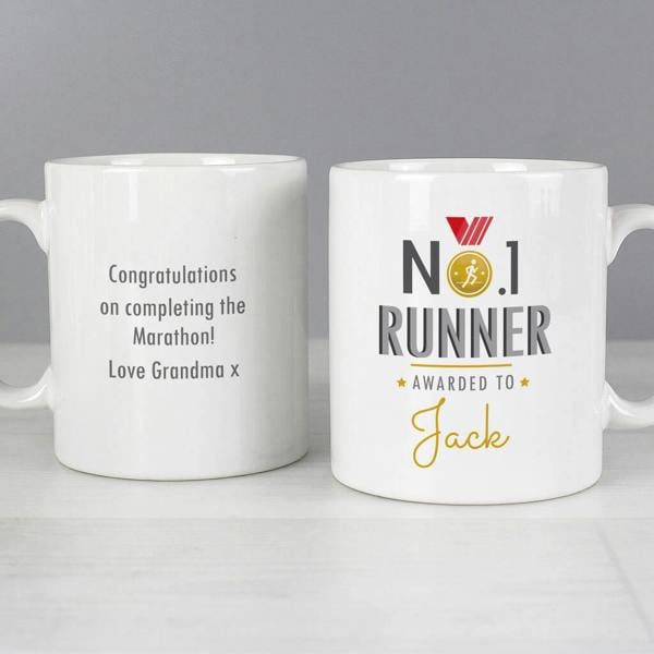 Personalised No.1 Runner Mug - product in use