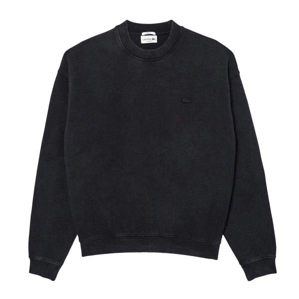 Lacoste Unisex Adult Fleece Washed Loose Sweatshirt - Black - 