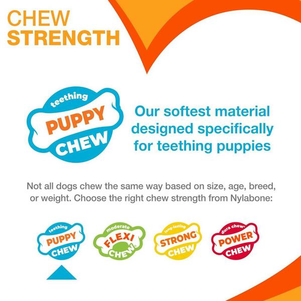 Nylabone Gentle Puppy Teething Rings Bacon Flavour Dog Toy Up To 11kg