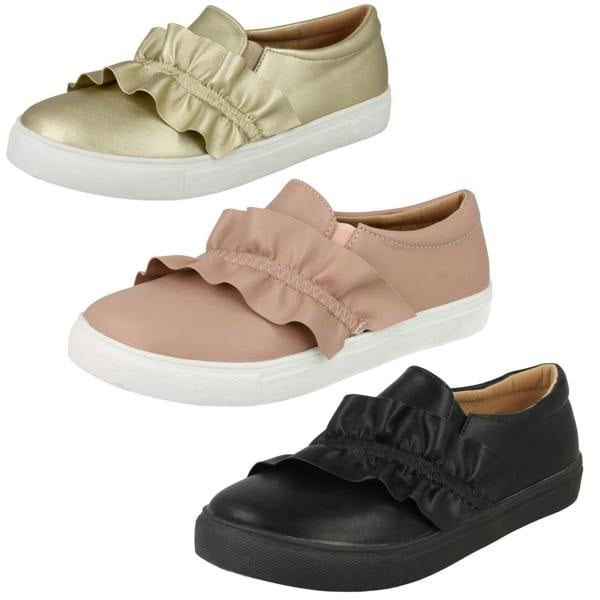 Spot On Girls Spot On Ruffle Vamp Flat Shoes
