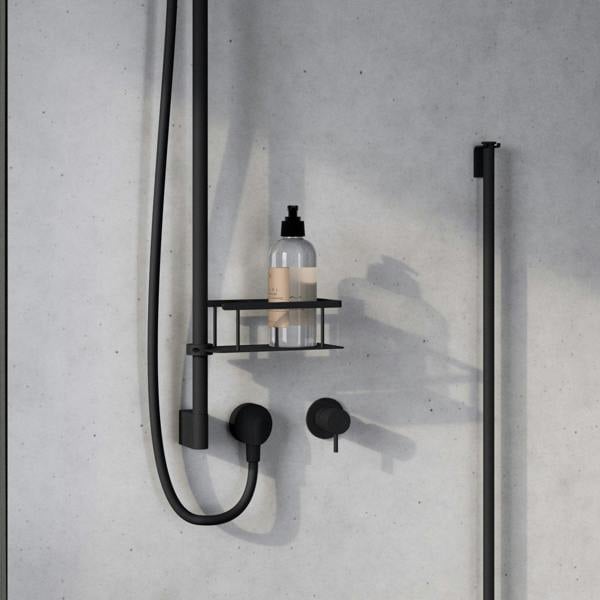 Smedbo Matt Black Shower Basket for Shower Riser Rail