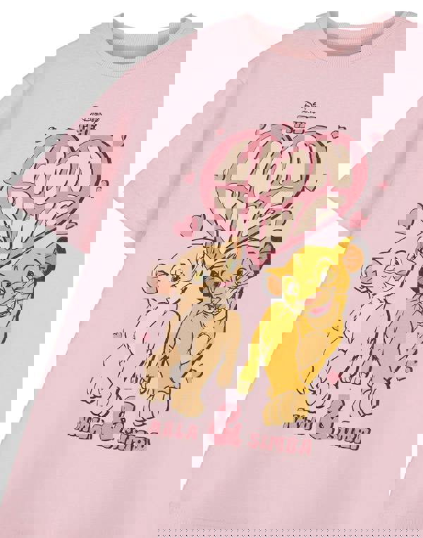 Disney Lion King Girls Pink Heart Short Sleeved T-Shirt