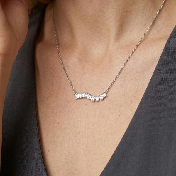 Uchi & Soto Nami Silver Stone Wave Necklace