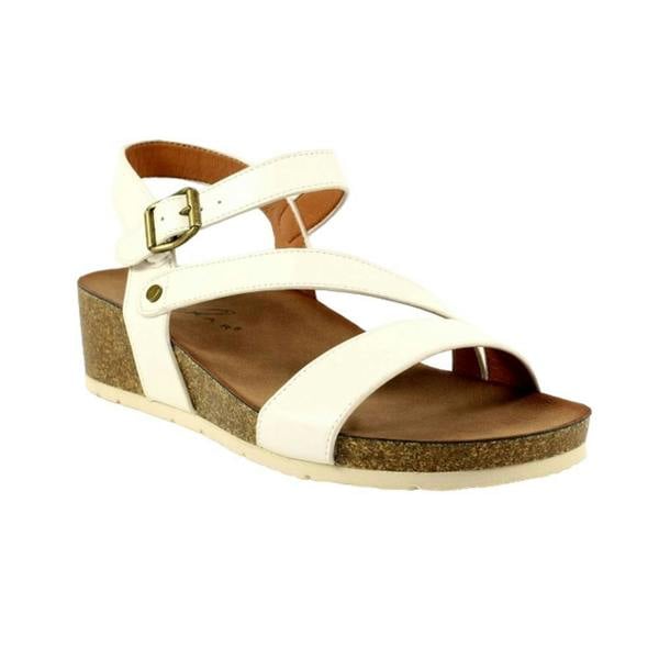 Lunar Womens/Ladies Cluster Wedge Sandals - White