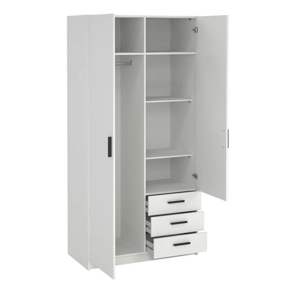 Furniture To Go Sprint Wardrobe with 2 Doors + 3 Drawers in White