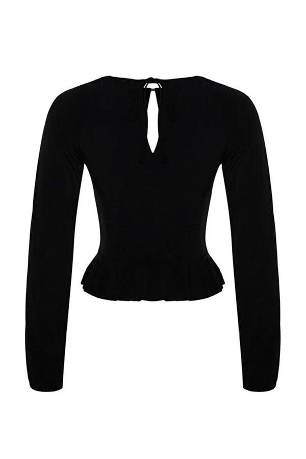 WOVCOR Cut Out Detail Knitted Blouse with Accessories