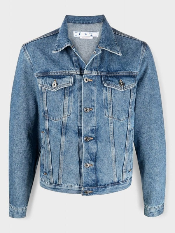 Off - White Indust Slim Denim Jacket Medium Blue - Supplied FashionOff - White