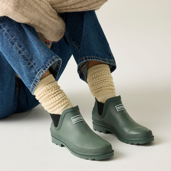 Regatta Womens Harper Plain Ankle Wellington Boots - Dark Forest Green