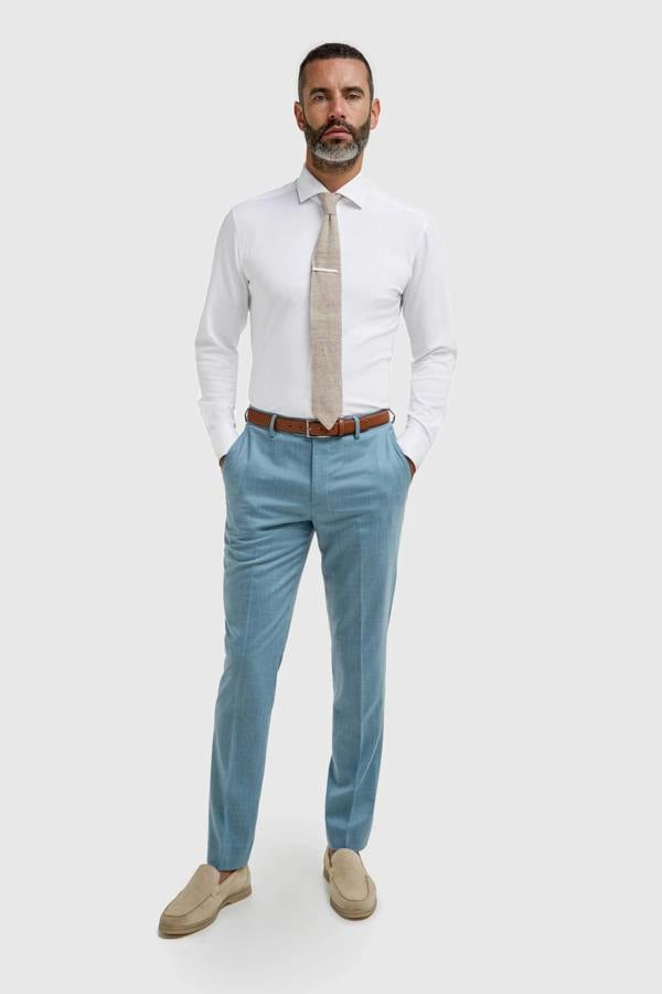 House of Cavani James - Men's Light Blue Textured Trousers