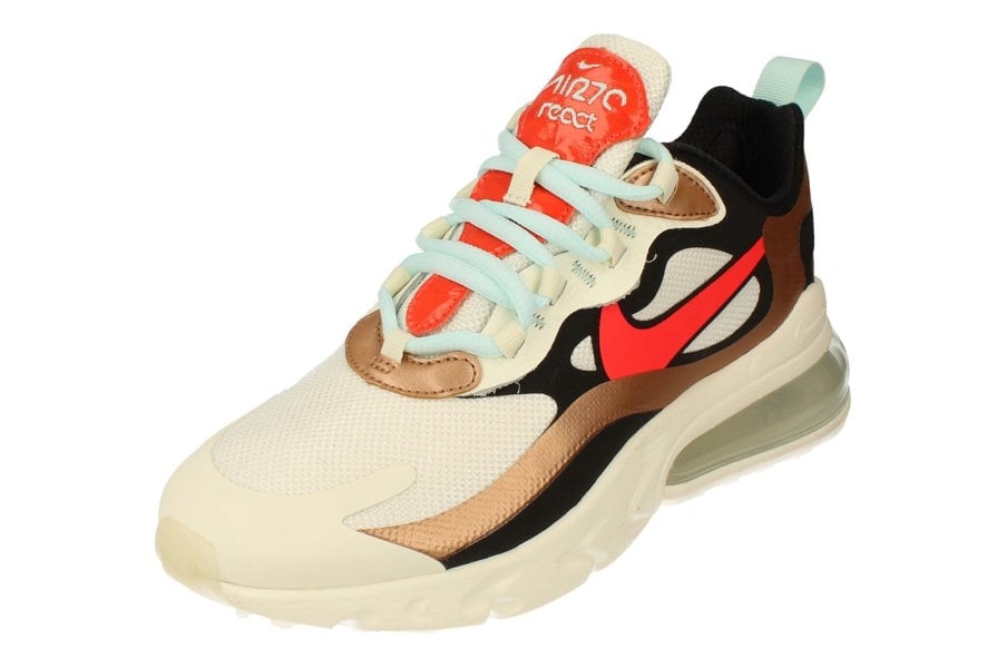 Nike Air Max 270 React Womens Ct3428  100 - Sail Black Metalllic Red 100 - Photo 0
