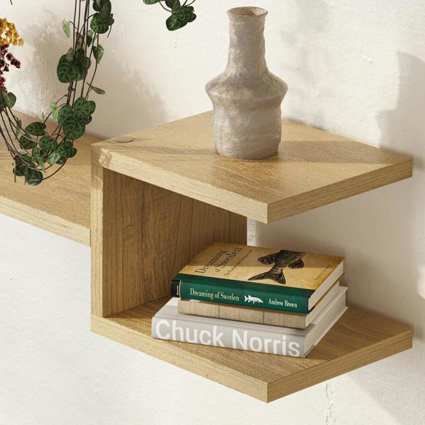 Decortie Fork Modern Wall Mounted Floating Shelf Unique Design Set 2 Piece Shelf 75cm