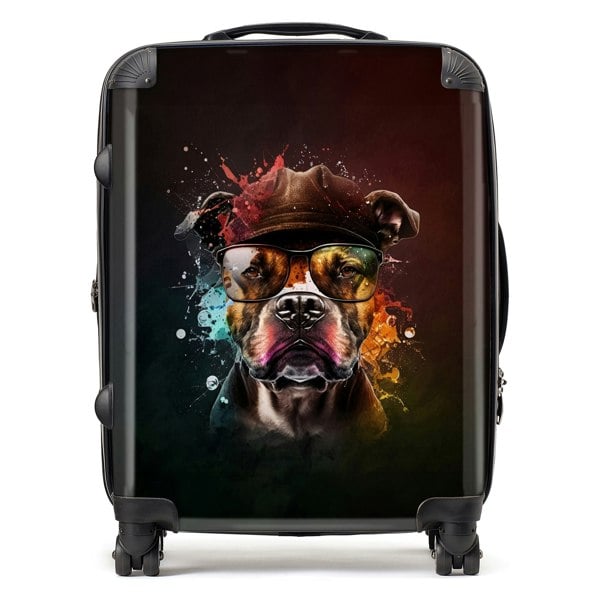 Warren Reed Staffordshire Bull Terrier Dog Splashart Suitcase