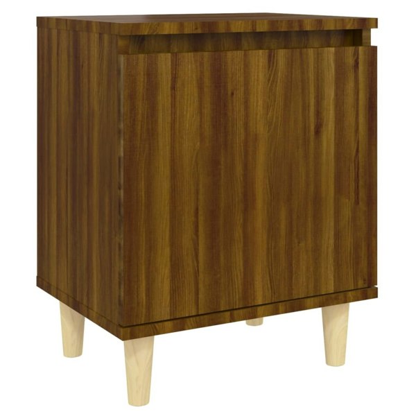 Berkfield Bed Cabinets with Solid Wood Legs 2 pcs Brown Oak 40x30x50 cm