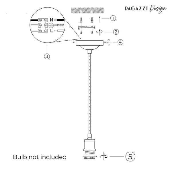 Pagazzi Lighting Elix Antique Brass Cable Set