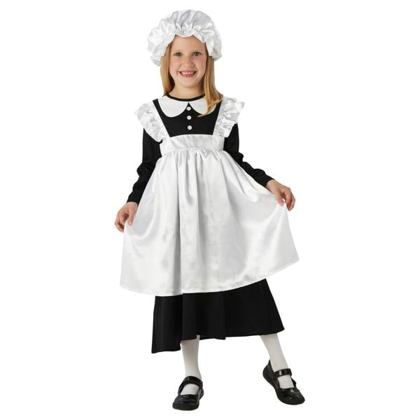 Bristol Novelty Girls Victorian Maid Costume - Black/White