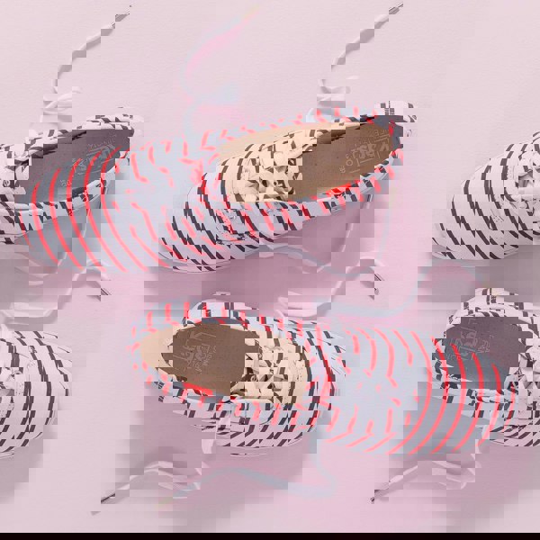 Keds Champion Women Breton Stripe Rubber Outsole White&Red Canvas Shoes, Size 3