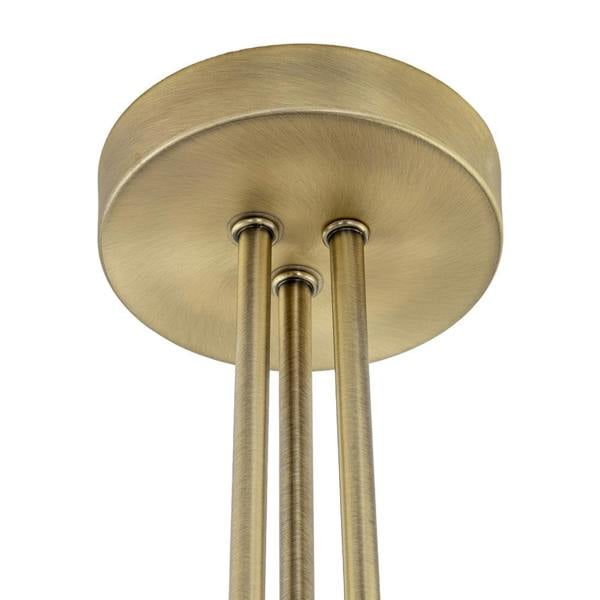Modern Antique Brass Plated Ceiling Light Fitting with Swirl Glass Image 3