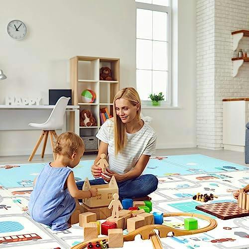 HYGRAD BUILT TO SURVIVE Baby Play Mat Baby Crawling Mat Reversible Baby Floor Mat Soft Padded Foam Foldable Portable