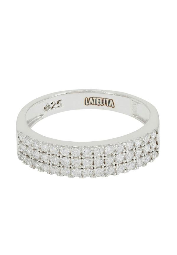 Latelita Charleston Art Deco Cocktail Ring Silver