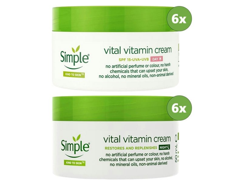 Simple Kind to Skin Face Cream Bundle - Day SPF15 & Night Cream 50ml
