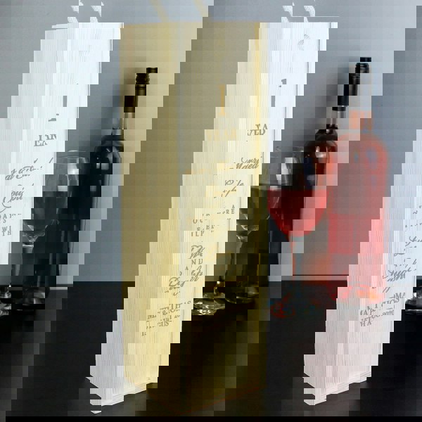 Personalised Memento Company Personalised Anniversary Wooden Wine Bottle Box